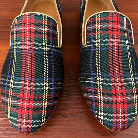 J.Crew Factory Stewart Plaid smoking slippers Size 5 - Picture 9 of 9